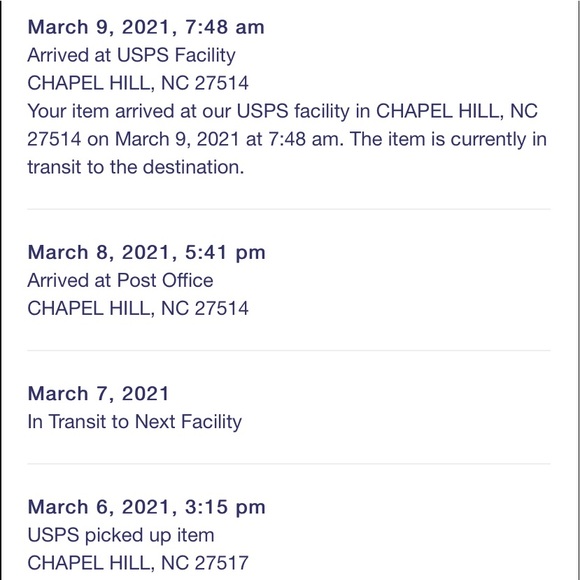 Status of package - Picture 1 of 2